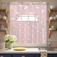 thumbnail image 3 of Easter Rabbit Swag Curtains Valance & Tier Set, Cute White Bunny Carrots Pink Background 3 Pcs Set Kitchen Swag Valances and Tiers 36 Inch Length Rod Pocket Curtain Drapes for Bedroom, 3 of 9