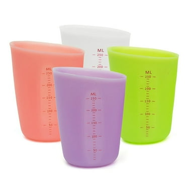 250ml Translucent Silicone Measuring Cup Double Scale Stir and Pour Baking Cup for Coffee Maker Mixing Plaster (Random Color)
