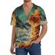 thumbnail image 1 of Fotbe Space Adventurer Cat Camisa Estampada de Manga Corta para Hombre, Casual de Verano, Estilo Playero, Sin Arrugas-XX-Large, 1 of 5
