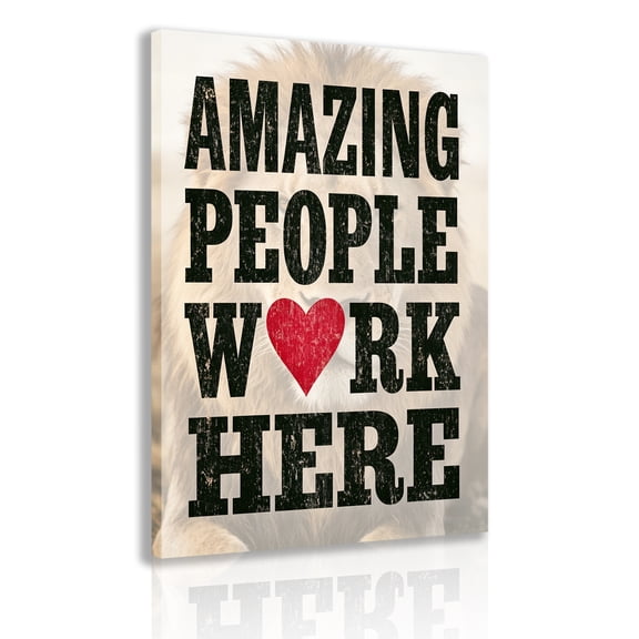 "This is where outstanding talents gather" - a lion-themed inspirational canvas wall mural, a creative employee motivational team slogan poster, suitable for office and workspace decoration.
