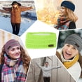 thumbnail image 7 of Muryobao Women Winter Ear Warmer Headband Cable Knit Fuzzy Fleece Lined Head Wrap Stretchy Thick Headband Black & Neon Yellow, 7 of 7