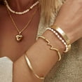 thumbnail image 3 of Gold Plated Bracelets for Women 14K Gold Plated Beaded Bracelets Stackable Bracelets for Women Gold Charm Bracelet Non Tarnish Gold Jewelry for Women Trendy, 3 of 6