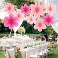 thumbnail image 2 of Slccxzc 9pcs Pink Paper Flower Fan Set Wall Backdrop Hanging Party Decorations, 2 of 7