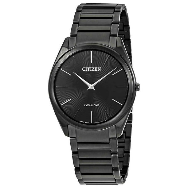 Citizen Men's Eco-Drive Stiletto Black Stainless Steel Watch AR3075-51E -  