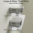 thumbnail image 2 of 2-Tier Wall-Mounted Projector Floating Shelves W/Triangle Stand, 16 Inch White Rustic Wood Storage Rack Holder for Router, Modem, DVD Player, TV Box, Game System, Audio, 12" Deep, 2 of 7