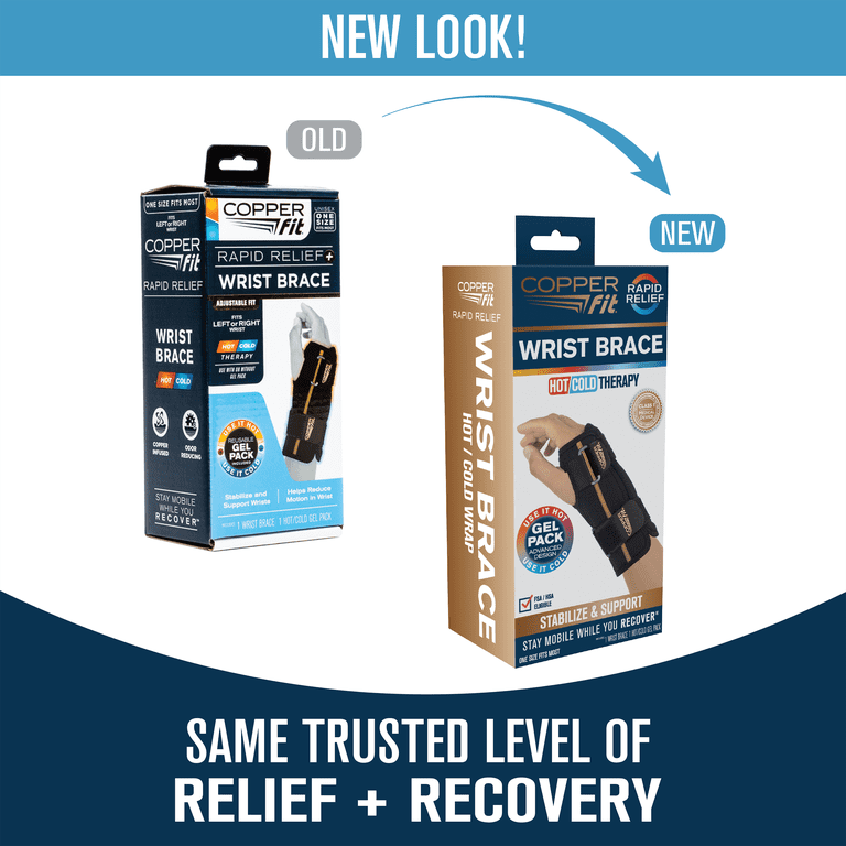 Copper Fit Rapid Relief Wrist Brace with Hot/Cold Gel photo 2