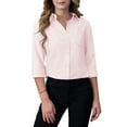 thumbnail image 2 of Siliteelon Womens Button Down Shirt Long Sleeve Oxford Cotton Blouse Classic Fit Wrinkle Resistant Office Work Top with Pocket, 2 of 8