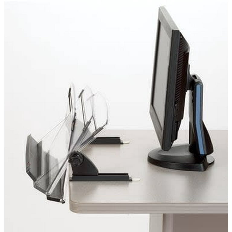 In-Line Adjustable Desktop Copyholder,150 Sheet Capacity, Plastic, Black/Clear In-Line Adjustable Desktop Copyholder,150 Sheet Capacity, Plastic, Black/Clear