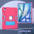 thumbnail image 2 of Dteck Case for iPad Air 13 inch 2025/2024,Shockproof Silicone + PC 3-Layer Protection Kickstand Case Heavy Duty Cover for iPad Air 13-in. M3/M2,Rose+Blue, 2 of 7