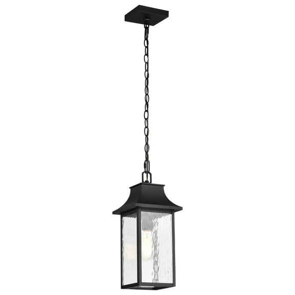 Nuvo Lighting Austen Outdoor Hanging Light Matte Black Finish Clear Water Glass