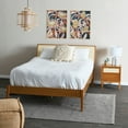 thumbnail image 4 of Creative Co-Op Crawford Modern Solid Wood Bed with Woven Cane Headboard, Light Brown Finish, Queen, 4 of 9