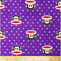 1 Yard - Julius Monkey Paul Frank on Lavender Cotton Fabric (Great for Quilting, Sewing, Craft Projects, Throw Pillows & More) 1 Yard X 44" Wide