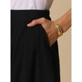 thumbnail image 5 of DARING DIVA Women's Button Decor Elastic Waist A-Line Skirts with Pockets L Black, 5 of 6