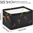 thumbnail image 4 of Storage Basket Colorful Question Mark Foldable Canvas Laundry Baskets Bin Waterproof Inner Layer with Sturdy Handles for Toy Nursery Blanket Clothes 2 Pack, 4 of 7