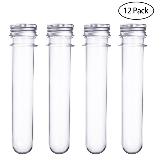 MasteelfCA UEETEK 12pcs Plastic Test Tubes with Screw Caps 40ml Bath Salt Containers