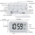 thumbnail image 5 of Despertador digital, Despertador matutino, Despertador digital silencioso alimentado por batería para niños y adultos, Pantalla LED grande, Calendario de temperatura (Blanco) JAMW Sencillez, 5 of 5