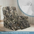 thumbnail image 3 of Yuyamidu Camo Reclining Chair Covers 4 Pieces Hunting Branch Stretch Recliner Couch Protector with Elastic Edge Comfortable Soft Recliner Couch Covers Gift for Friends, 3 of 8