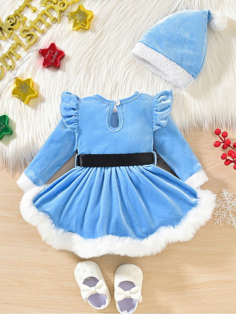 ENFLASH Infant Baby Girl Christmas Outfit Santa Romper Dress Long Sleeve Furry Trim Velvet Xmas Princess Dresses Hat Set Clothes - Walmart.com ENFLASH Infant Baby Girl Christmas Outfit Santa Romper Dress Long Sleeve Furry Trim Velvet Xmas Princess Dresses Hat Set Clothes - Walmart.com