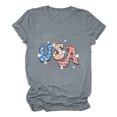 thumbnail image 5 of Dyegold Summer Tops for Women 2023, Short Sleeve Basic Shirts Tee Plus Size Blouses for Women Loose Comfy USA Letter Print Patriotic Round Neck ​Tunic Tops, 5 of 6