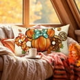 thumbnail image 4 of Fall Pumpkin Lumbar Decorative Throw Pillow Cover 12 x 20, Rectangular Autumn Wreath Doughnut Outdoor Home Decor, Thanksgiving Maple Leaves Couch Cushion Case, 4 of 6