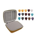 thumbnail image 4 of Guitar Pick Bag Set, Large Space Guitar Pick Holder Case Scratch Resistant EVA And Cloth  For Storage Yellow With Strap, 4 of 8