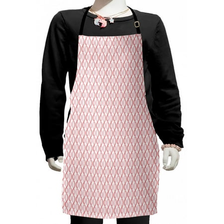 

Abstract Kids Apron Vertical Pastel Ribbon Swirling Stripes Geometric Monochrome Pattern Boys Girls Apron Bib with Adjustable Ties for Cooking Baking Painting Coral Pale Pink White by Ambesonne