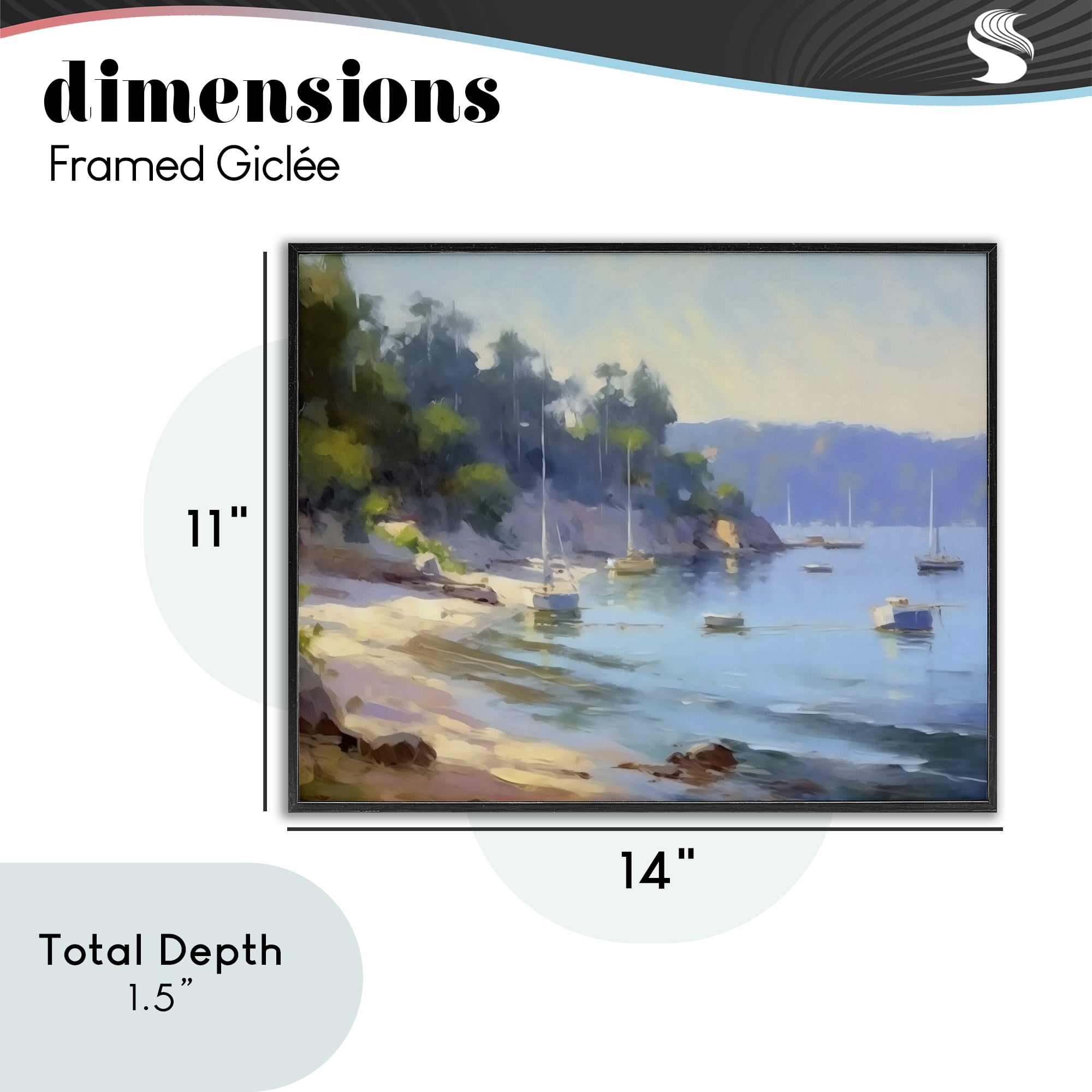 Stupell Industries Near The Shore Summer Sailing Black Framed Giclee Art, design by Creative Studio