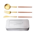 thumbnail image 3 of Luzkey Ensemble de Couverts de Camping 4 Pcs Ustensiles Portables Détachables Réutilisables Ensemble de Couverts pour Randonnée Cuisine Bureau Couteau Rose, 3 of 8