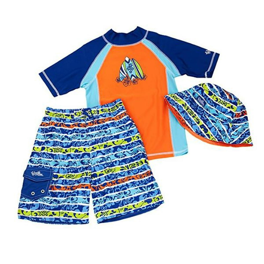 UV Skinz UV SKINZ Little Boys 3 Piece Rashguard Swimsuit Set