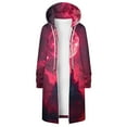 thumbnail image 4 of WXLWZYWL Womens Plus Size Halloween Hoodies Long Sleeve Retro Halloween Graphic Print Cardigans Coat Full Zip Up Casual Loose Long Hooded Sweatshirts Coats, 4 of 5