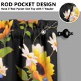 thumbnail image 3 of Vintage the Small Daisy Sunflower Is Black Tier Kitchen Curtains for Bathroom Living Rod Pocket Window Drapes 28"x39" 2 Panels Window Treatment Tiers, 3 of 4