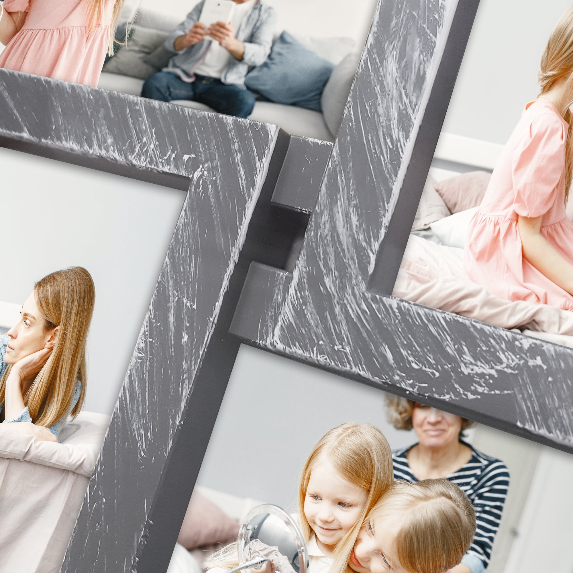 Classic 21 Openings Multiple Photo Frame Family Collage Picture Frames 6x4 Gray For Wall