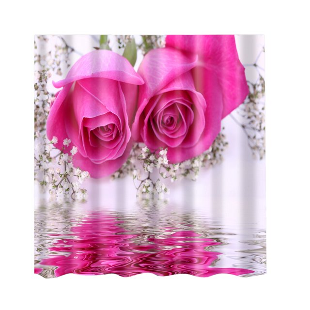 natural cortina de impermeable decoración del baño Rosa rosada SM SunniMix Cortina de ducha