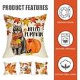 thumbnail image 3 of It''s Fall Y''all Maple Leaf Cat Decorative Throw Pillow Cover 18 x 18 Set of 4, Autumn Hello Pumpkin Porch Patio Outdoor Pillowcase, Harvest Seasonal Orange Sofa Couch Cushion Case Home Decor, 3 of 6