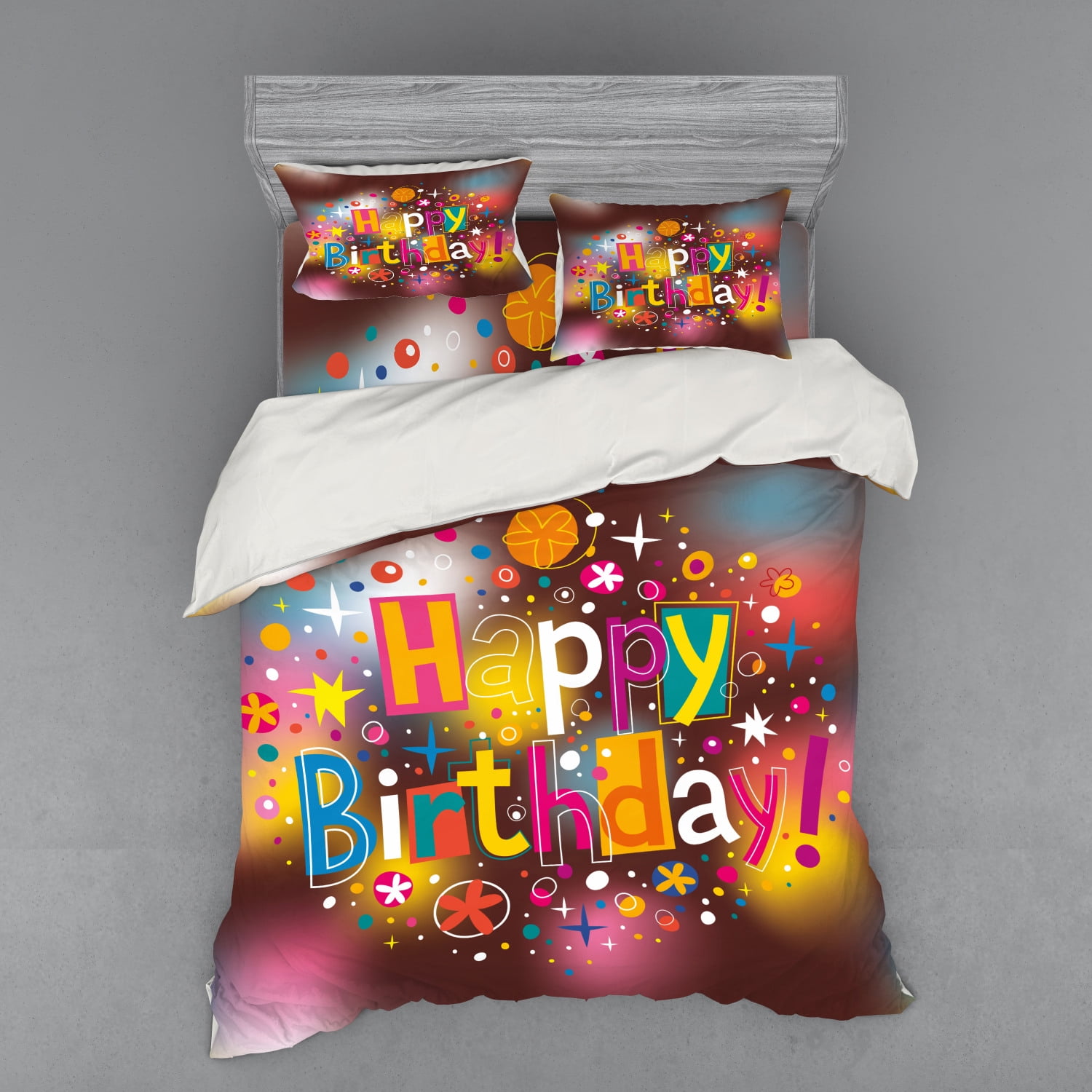 Print Pattern Birthday Duvet Cover Bedding Set