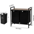 thumbnail image 2 of Dual Laundry Hamper with Shelf – Pull-Out Laundry Basket Organizer & Removable Bag, 2 of 7