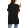 thumbnail image 5 of Fesfesfes Tshirt Women Casual Solid Short Sleeve Cardigans Drape Open Front Lightweight Summer High Low Hem Tops With Pocket Womens Casual Tops 2XL(US:12), 5 of 8