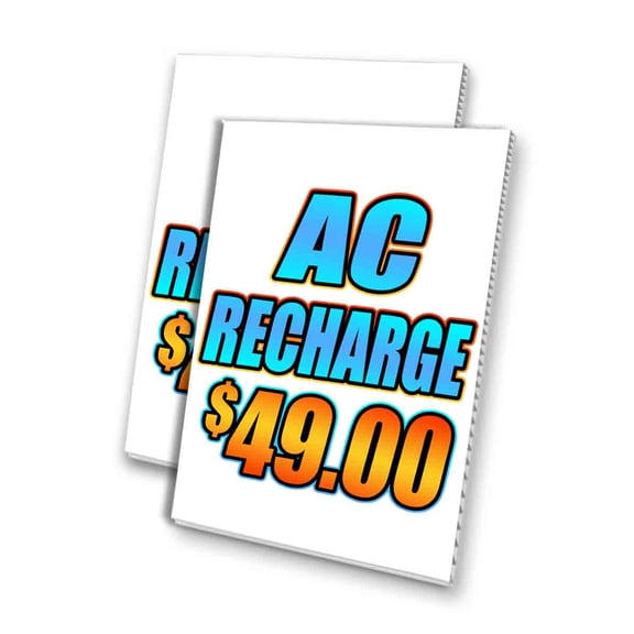 AC Recharge $49.00 (24" X 36") 4mm Corrugated Plastic Panel, Graphics Applied To 1 Side (Pk of 2)