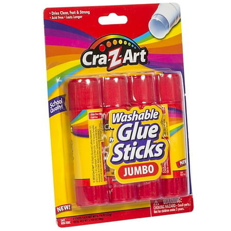 Cra-Z-Art Washable Jumbo School Glue Sticks - 4 Pack - Walmart.com