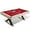 Red, variant on Tuekys 7FT Pool Table, 84" Billiard Table with 2 Cue Sticks, Billiard Balls, Cues, Cleaning Brush, X-Legs