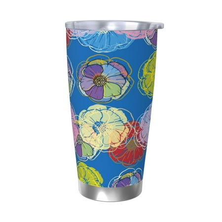 

Coaee Colorful floral for 20oz Insulated Kettle Water Bottle For Running Hiking Cycling Climbing Men S Woman Insulated Water Bottle-Without Straw