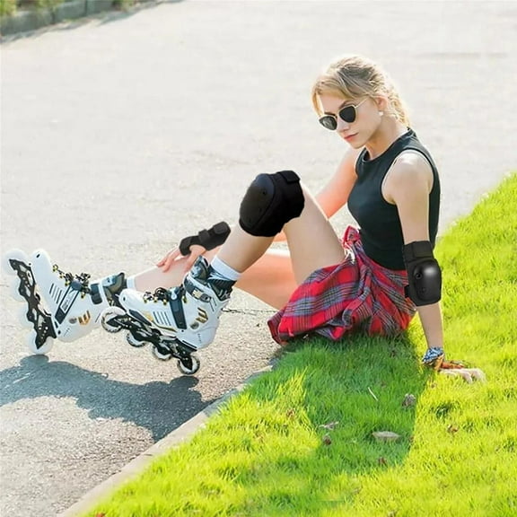 6Pcs Adult/Youth Knee Pads Elbow Pads Wrist Guards Protective Gear Set for Multi Sports Skateboarding Skating Cycling L