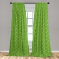 thumbnail image 5 of Ambesonne Green Curtains, Fun Small Hearts, Pair of 28"x63", Lime Green Dark Green, 5 of 5