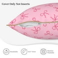 thumbnail image 3 of KLL Pink Bows Decorative Throw Pillow Covers Velvet Soft for Couch Sofa Bedroom Living Room Outdoor (No pillow core)- 18"x18", 3 of 5