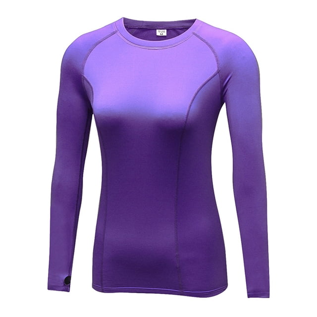 Sonducket Camiseta con cuello redondo, ropa interior térmica básica, camiseta de manga larga de secado rápido, ropa térmica agradable para la piel, Prendas para la parte del cuerpo Violeta L Sonducket AP013225-08