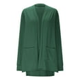 thumbnail image 3 of Lightweight Long Cardigans for Women Loose Long Sleeve Open Front Cardigan Tops with Pocket Split Casual Fall Coat Green, XL, 3 of 7