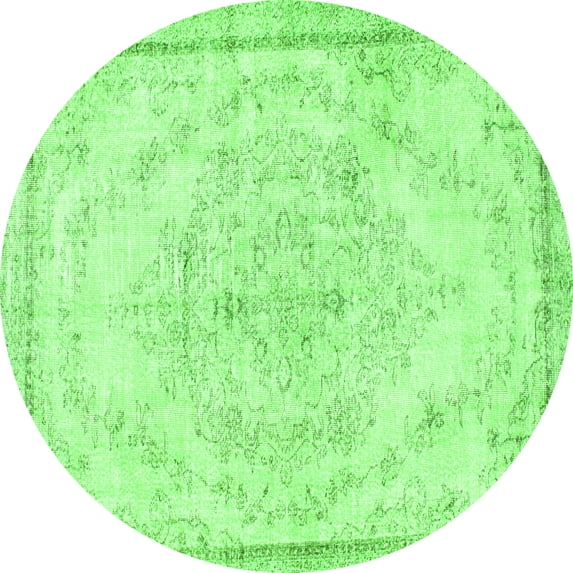 Ahgly Company Indoor Round Persian Green Traditional Area Rugs, 7' Round