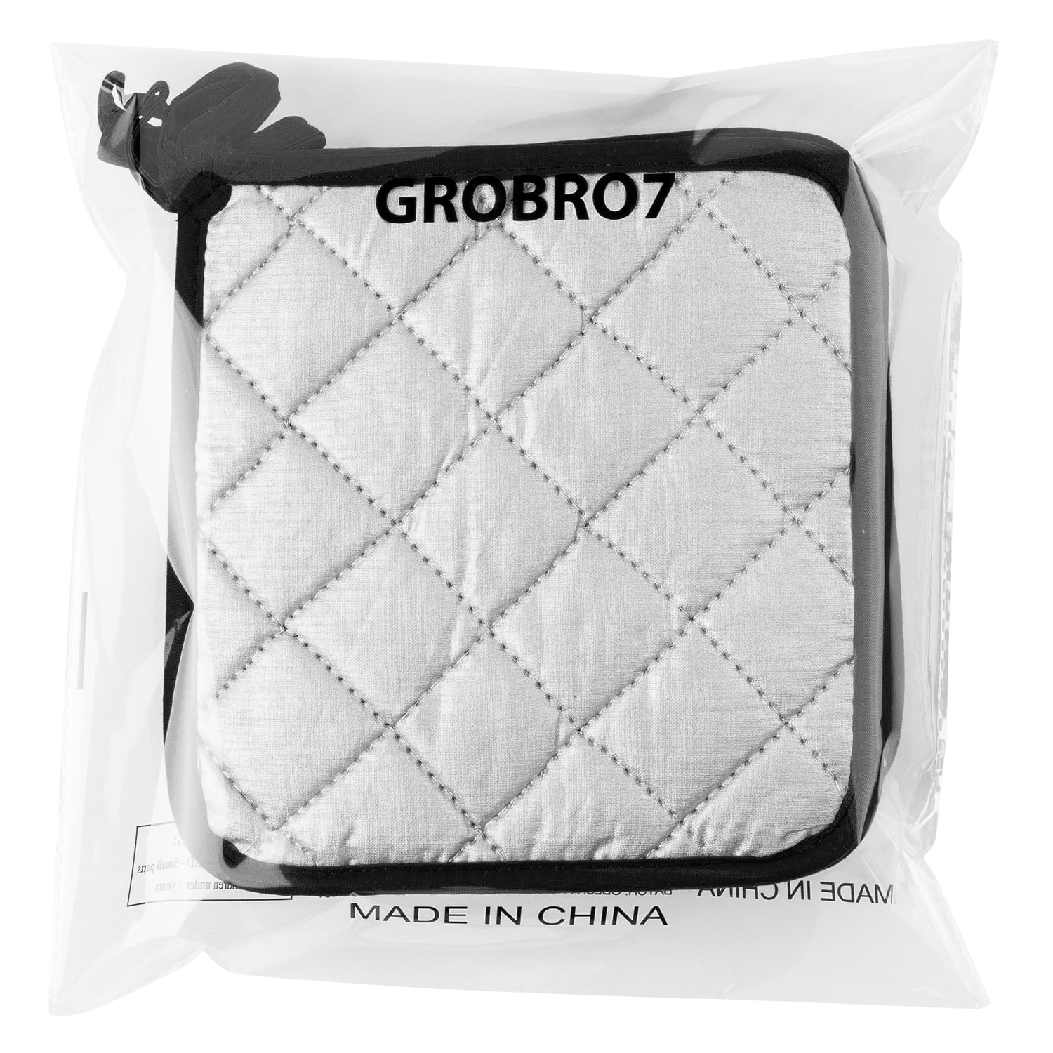 GROBRO7 6Pcs Cotton Oven Mitts and Pot Holders Set Durable Hot Pads Machine  Washable BBQ Gloves Heat Resistant Pocket Pot Holder with Hanging Loop for