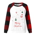 thumbnail image 4 of UPPADA Womens Christmas Shirts Long Sleeve Crew Neck Pullover Tops Funny Cute Xmas Letter Printed Tree Graphic Tee Winter Family Xmas Tops fall savings White,M, 4 of 4