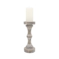 thumbnail image 2 of Sagebrook Home Wood, 13" Banded Bead Candle Holder, Antique White, Pillar, Wood, Contemporary, 5"L X 5"W X 13"H, Beaded, 2 of 3